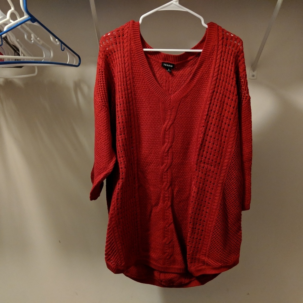 Torrid red knit sweater